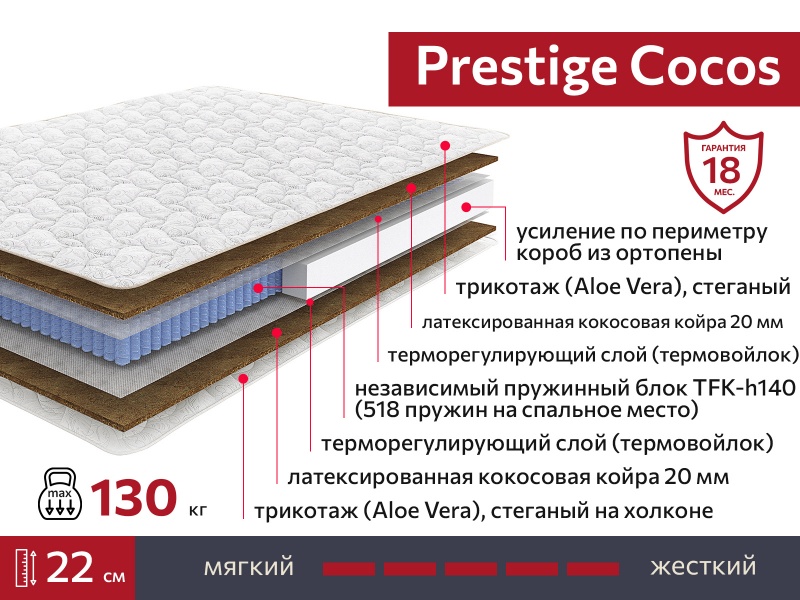 Матрас Prestige Cocos 1400х2000